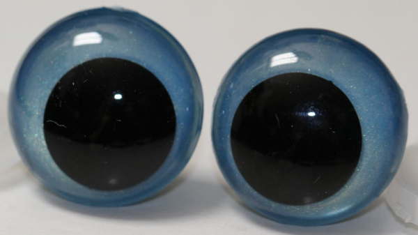 1 Paar Sicherheitsaugen 20 mm Sky Blue irisierend metallic Schielaugen