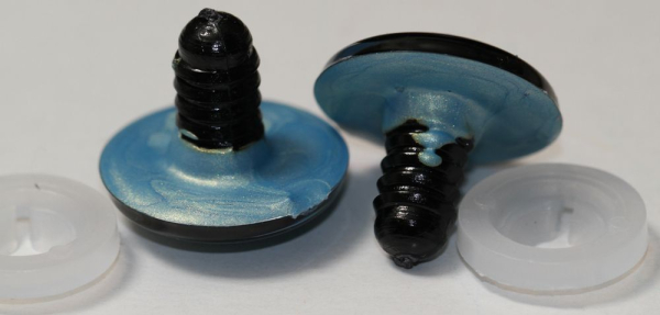 1 Paar Sicherheitsaugen 23 mm Sky Blue irisierend metallic Schielaugen