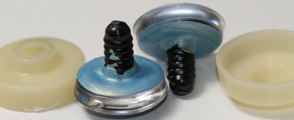 1 Paar Sicherheitsaugen trapezoid 25 mm Sky Blue irisierend metallic Schielaugen