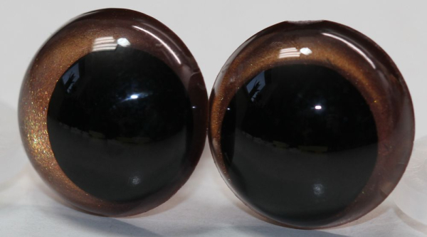 1 Paar Sicherheitsaugen 14 mm Copper irisierend metallic Schielaugen