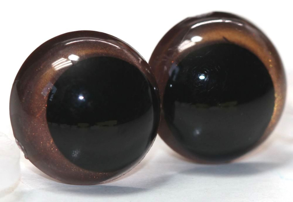 1 Paar Sicherheitsaugen 14 mm Copper irisierend metallic Schielaugen