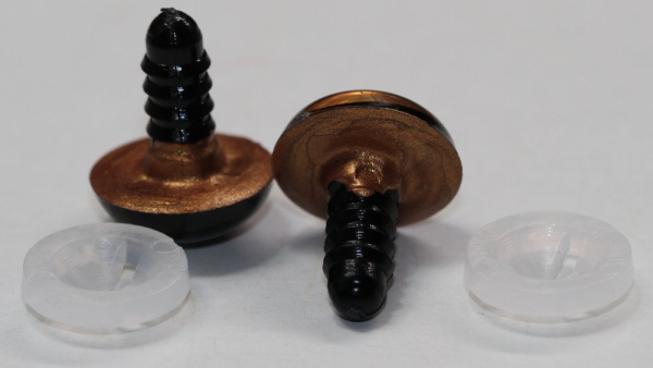 1 Paar Sicherheitsaugen 14 mm Copper irisierend metallic Schielaugen