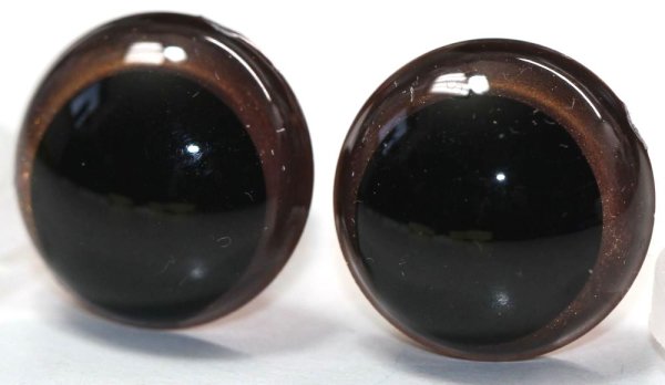 1 Paar Sicherheitsaugen 16 mm Copper irisierend metallic Schielaugen