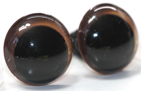 1 Paar Sicherheitsaugen 16 mm Copper irisierend metallic Schielaugen