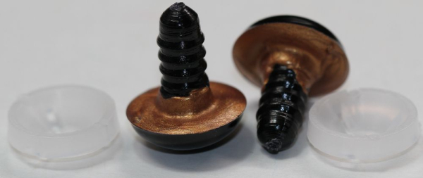 1 Paar Sicherheitsaugen 16 mm Copper irisierend metallic Schielaugen