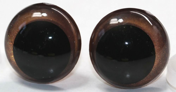 1 Paar Sicherheitsaugen 18 mm Copper irisierend metallic Schielaugen