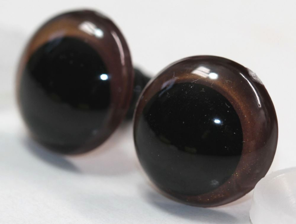 1 Paar Sicherheitsaugen 18 mm Copper irisierend metallic Schielaugen