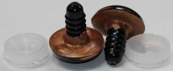 1 Paar Sicherheitsaugen 18 mm Copper irisierend metallic Schielaugen