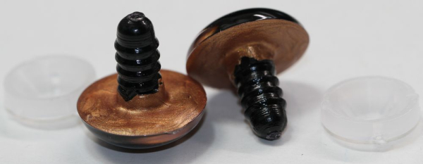 1 Paar Sicherheitsaugen 20 mm Copper irisierend metallic Schielaugen