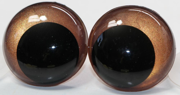 1 Paar Sicherheitsaugen 28 mm Copper irisierend metallic Schielaugen