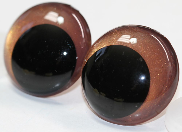 1 Paar Sicherheitsaugen 28 mm Copper irisierend metallic Schielaugen