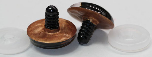 1 Paar Sicherheitsaugen 28 mm Copper irisierend metallic Schielaugen