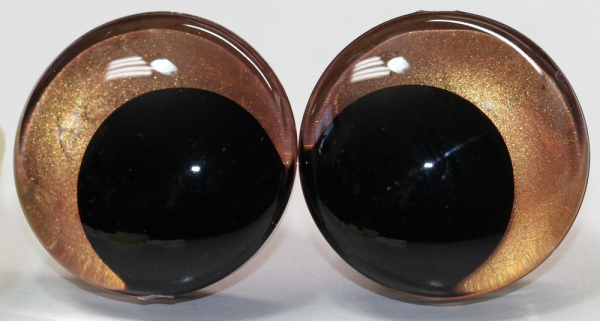 1 Paar Sicherheitsaugen trapezoid 30 mm Copper irisierend metallic Schielaugen