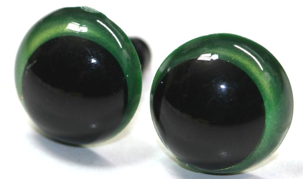 1 Paar Sicherheitsaugen 12 mm Hellgrün irisierend metallic Schielaugen