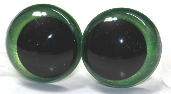 1 Paar Sicherheitsaugen 16 mm Hellgrün irisierend metallic Schielaugen