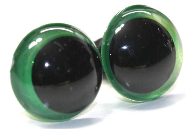 1 Paar Sicherheitsaugen 16 mm Hellgrün irisierend metallic Schielaugen