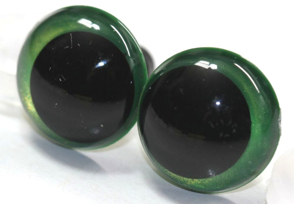 1 Paar Sicherheitsaugen 16 mm Hellgrün irisierend metallic Schielaugen