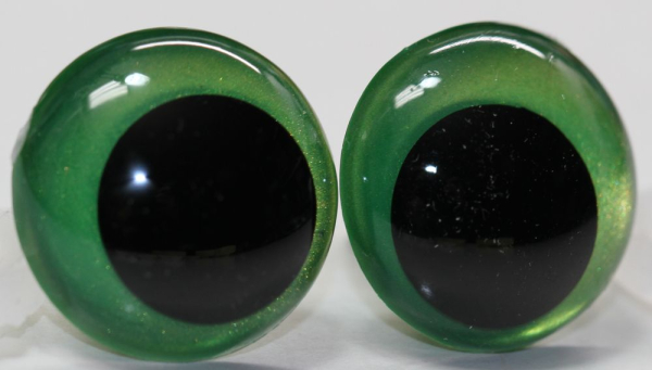 1 Paar Sicherheitsaugen 20 mm Hellgrün irisierend metallic Schielaugen