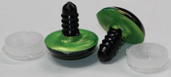 1 Paar Sicherheitsaugen 20 mm Hellgrün irisierend metallic Schielaugen