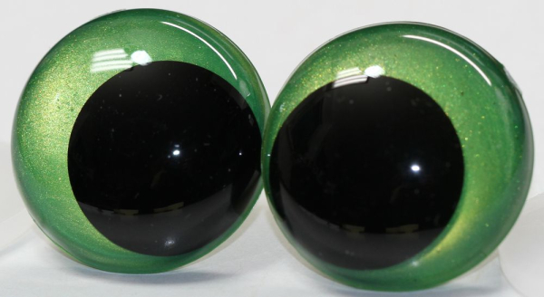 1 Paar Sicherheitsaugen 28 mm Hellgrün irisierend metallic Schielaugen