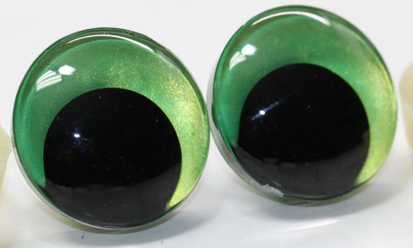 1 Paar Sicherheitsaugen trapezoid 30 mm Hellgrün irisierend metallic Schielaugen