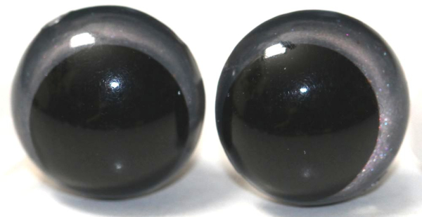 1 Paar Sicherheitsaugen 12 mm Silber irisierend metallic Schielaugen