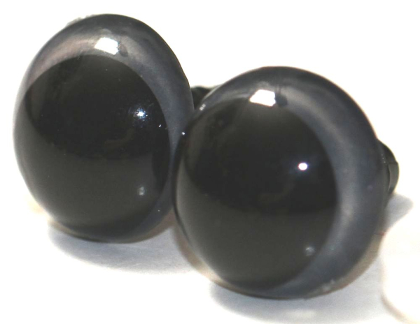 1 Paar Sicherheitsaugen 12 mm Silber irisierend metallic Schielaugen