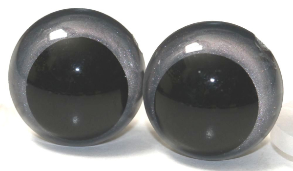 1 Paar Sicherheitsaugen 14 mm Silber irisierend metallic Schielaugen