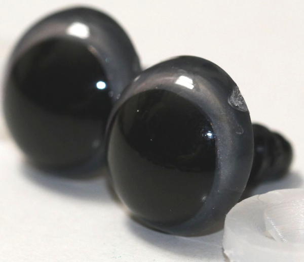 1 Paar Sicherheitsaugen 14 mm Silber irisierend metallic Schielaugen