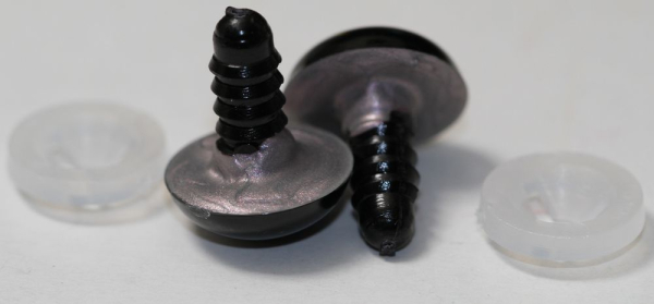 1 Paar Sicherheitsaugen 14 mm Silber irisierend metallic Schielaugen