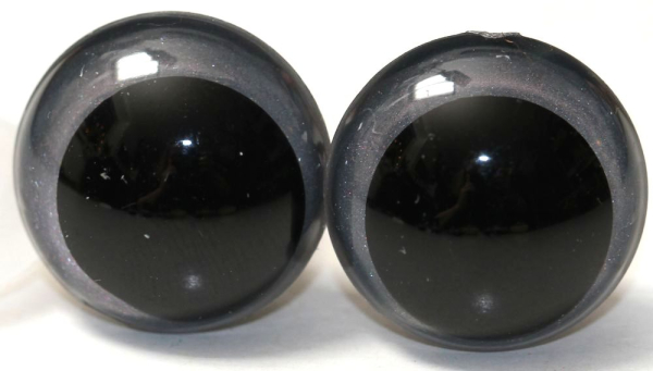 1 Paar Sicherheitsaugen 16 mm Silber irisierend metallic Schielaugen