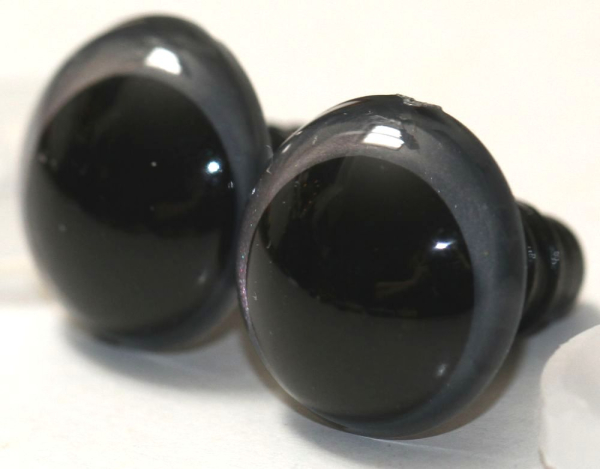 1 Paar Sicherheitsaugen 16 mm Silber irisierend metallic Schielaugen