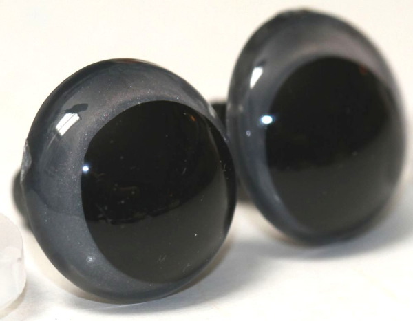 1 Paar Sicherheitsaugen 18 mm Silber irisierend metallic Schielaugen