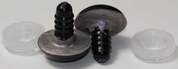 1 Paar Sicherheitsaugen 18 mm Silber irisierend metallic Schielaugen