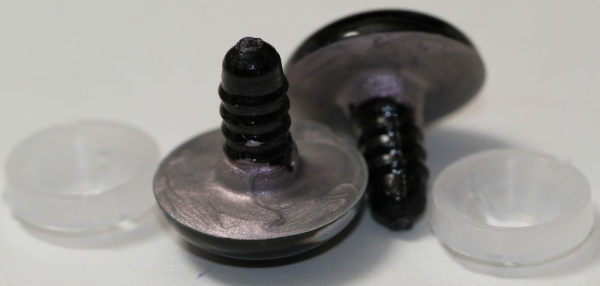 1 Paar Sicherheitsaugen 20 mm Silber irisierend metallic Schielaugen