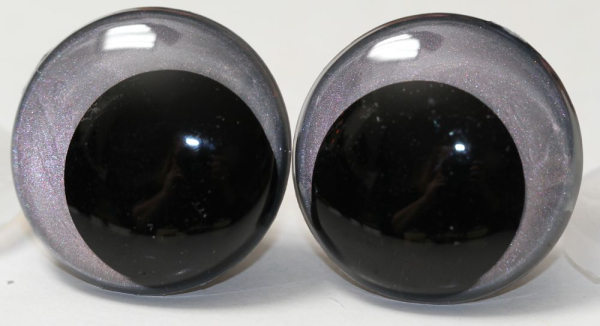 1 Paar Sicherheitsaugen 23 mm Silber irisierend metallic Schielaugen