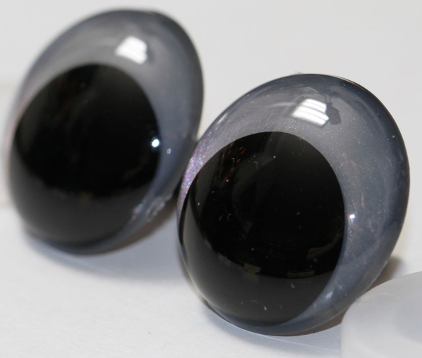 1 Paar Sicherheitsaugen 28 mm Silber irisierend metallic Schielaugen