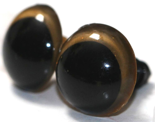 1 Paar Sicherheitsaugen 12 mm Gold irisierend metallic Schielaugen