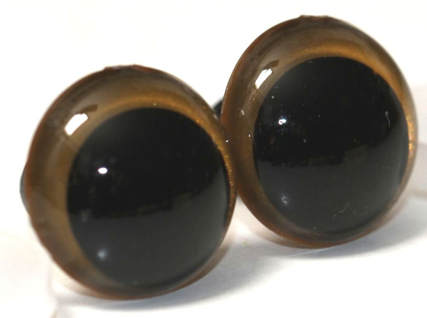 1 Paar Sicherheitsaugen 16 mm Gold irisierend metallic Schielaugen