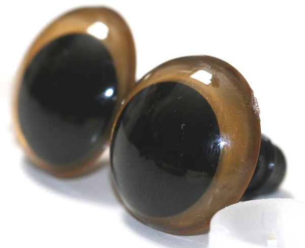 1 Paar Sicherheitsaugen 18 mm Gold irisierend metallic Schielaugen