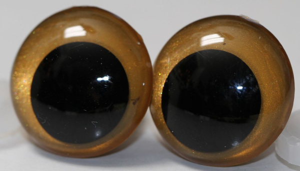 1 Paar Sicherheitsaugen 20 mm Gold irisierend metallic Schielaugen