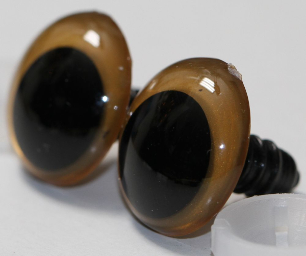 1 Paar Sicherheitsaugen 20 mm Gold irisierend metallic Schielaugen