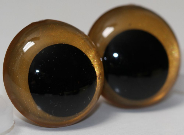 1 Paar Sicherheitsaugen 20 mm Gold irisierend metallic Schielaugen