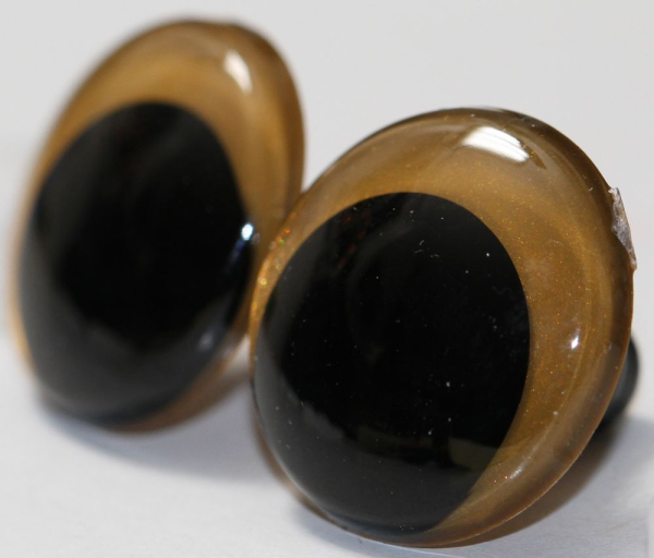 1 Paar Sicherheitsaugen 23 mm Gold irisierend metallic Schielaugen