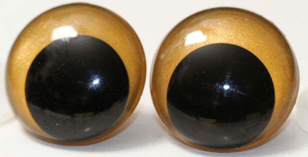 1 Paar Sicherheitsaugen 28 mm Gold irisierend metallic Schielaugen