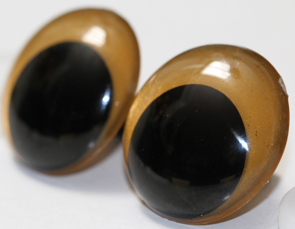 1 Paar Sicherheitsaugen 28 mm Gold irisierend metallic Schielaugen