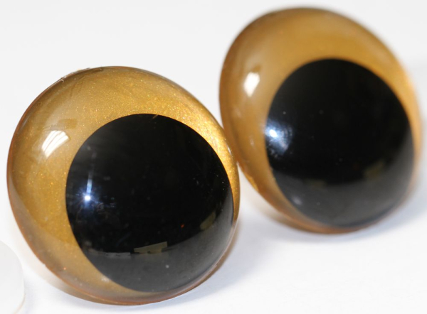 1 Paar Sicherheitsaugen 28 mm Gold irisierend metallic Schielaugen