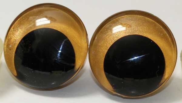 1 Paar Sicherheitsaugen trapezoid 30 mm Gold irisierend metallic Schielaugen