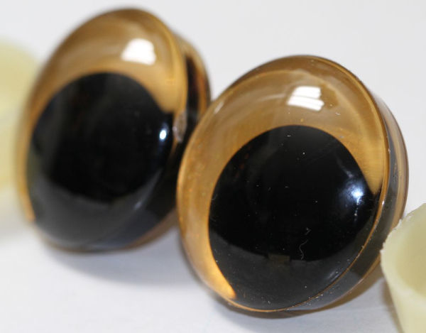 1 Paar Sicherheitsaugen trapezoid 30 mm Gold irisierend metallic Schielaugen