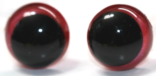 1 Paar Sicherheitsaugen 12 mm Rot irisierend metallic Schielaugen